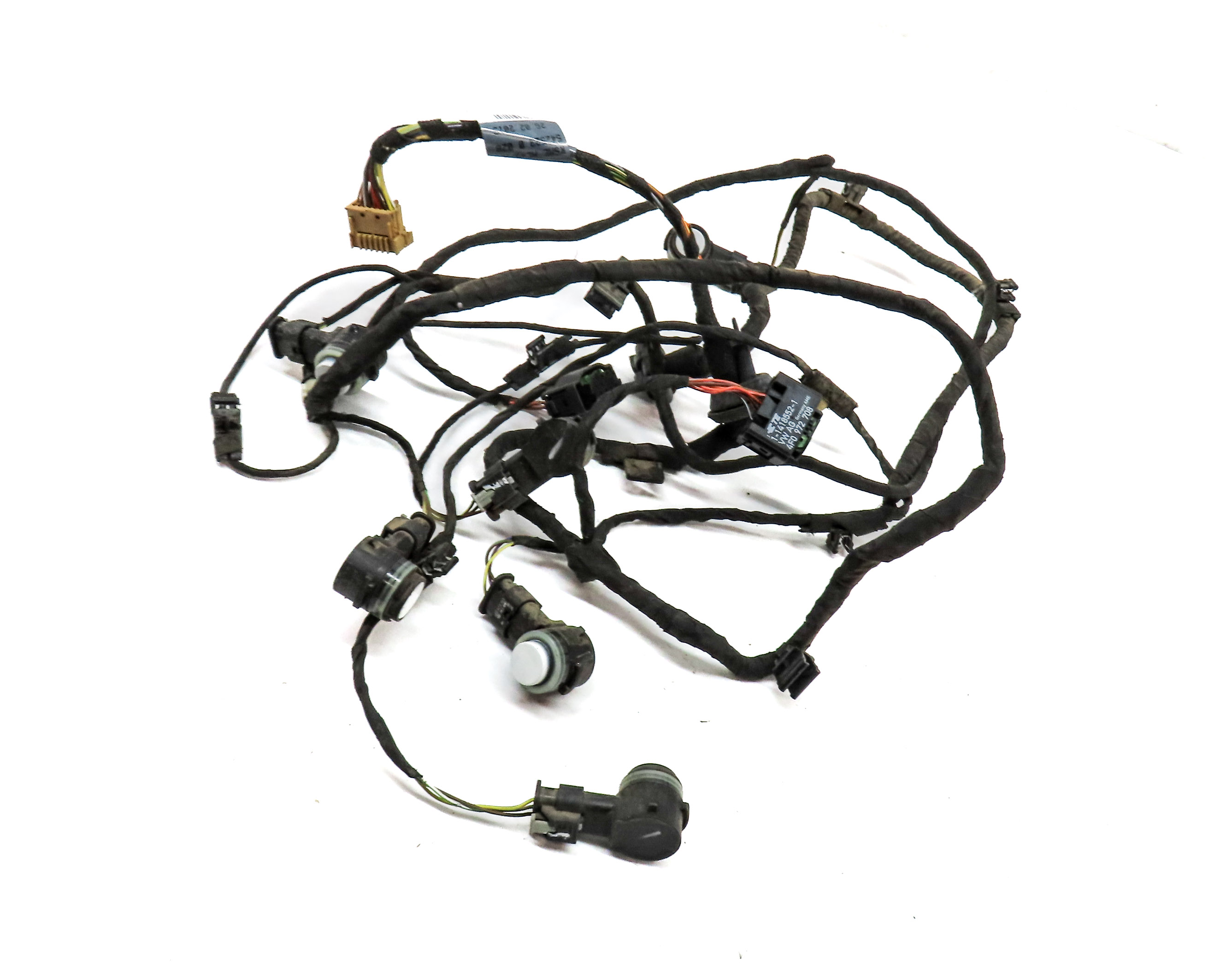 19 AUDI A5 SPORTBACK 8W6 REAR PART ASSIST PDC SENSOR SET6 BLACK WHITE w/ HARNESS — exact item pictured